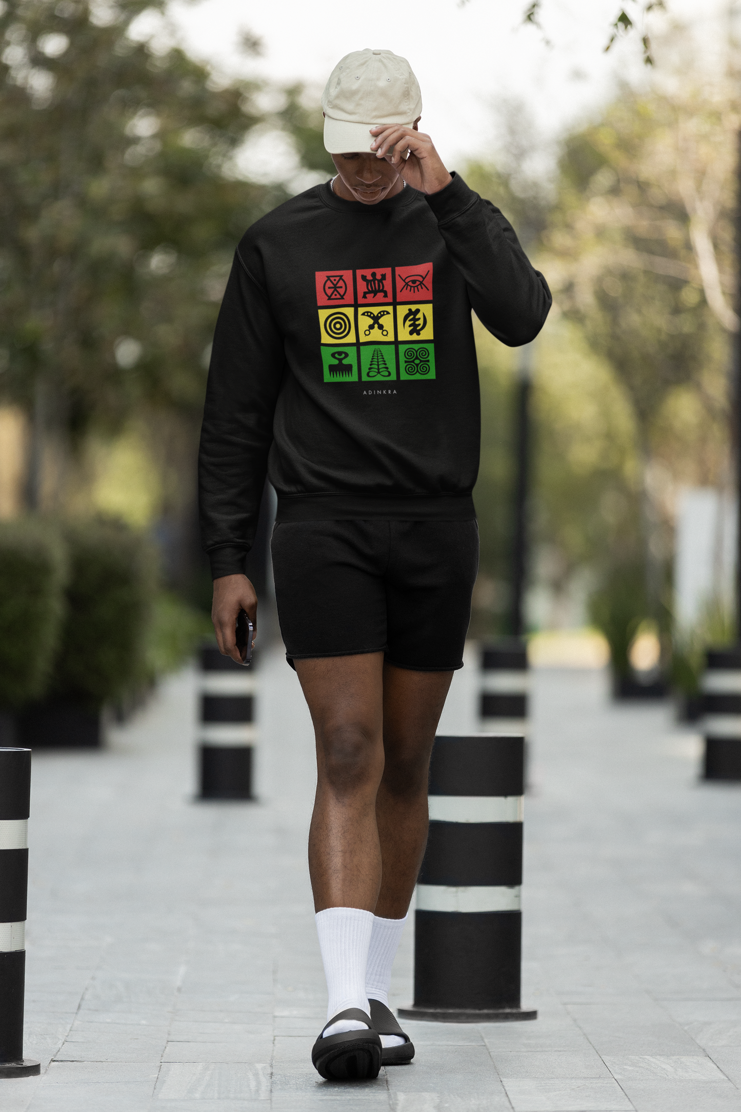 Adinkra Grid Crewneck Sweatshirt